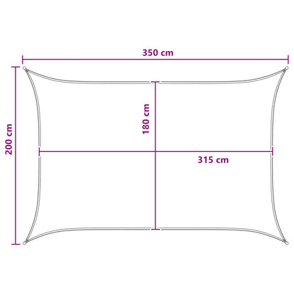 Zonneschaduwzeil Antraciet en Wit 2 x 3,5 m HDPE