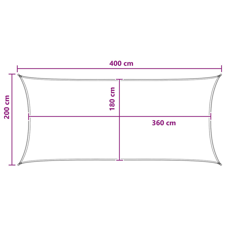 Zonneschaduwzeil Antraciet en Wit 2 x 4 m HDPE