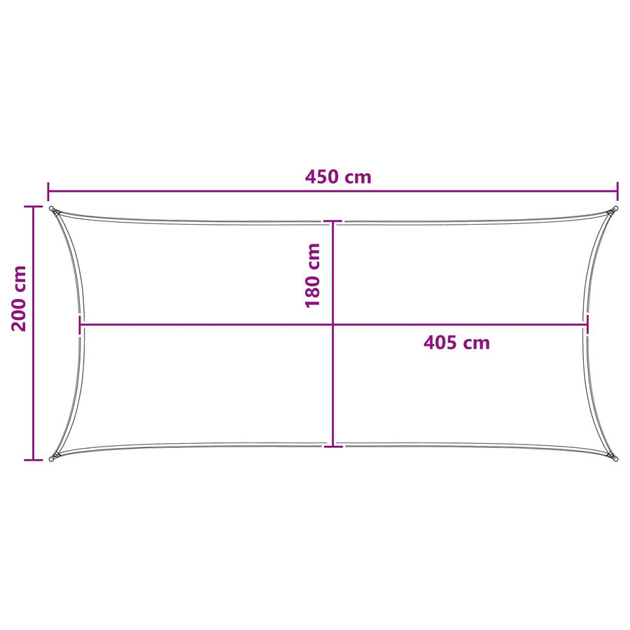 Zonneschaduwzeil Antraciet en Wit 2 x 4,5 m HDPE