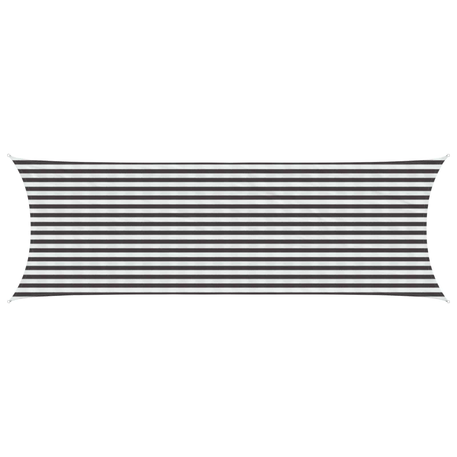 Zonneschaduwzeil Antraciet en Wit 2 x 6 m HDPE