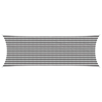 Zonneschaduwzeil Antraciet en Wit 2 x 6 m HDPE