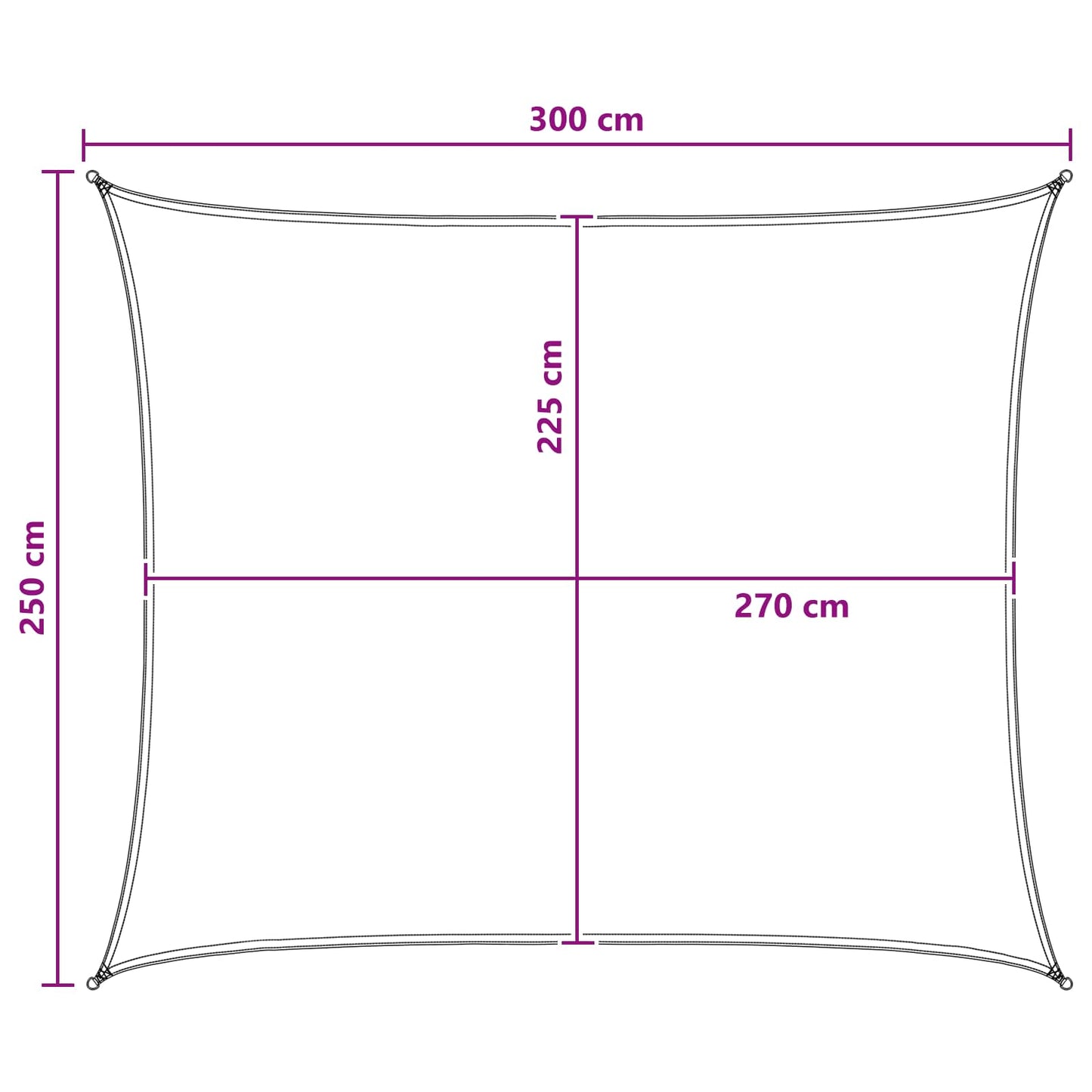 Zonneschaduwzeil Antraciet en Wit 2,5 x 3 m HDPE