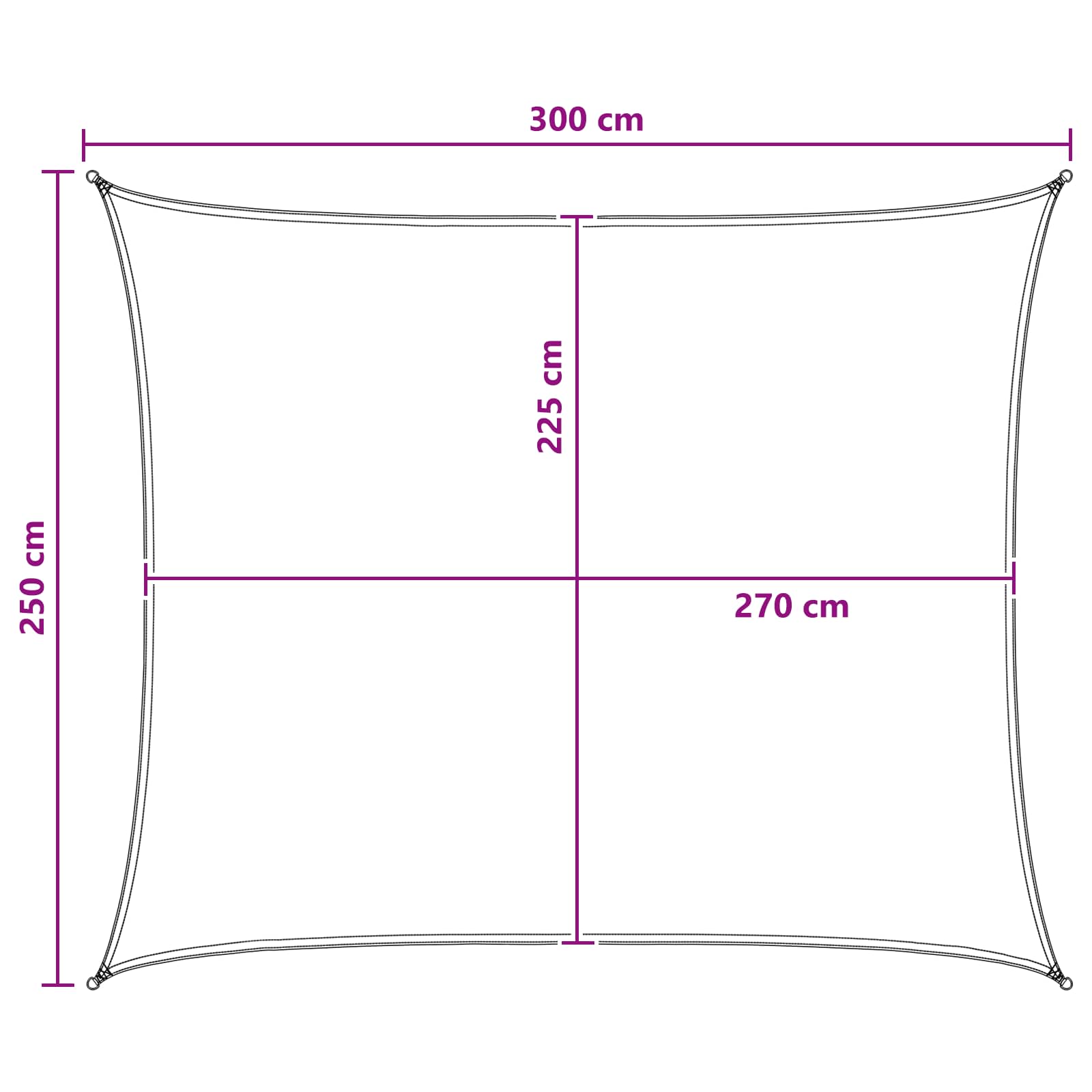 Zonneschaduwzeil Antraciet en Wit 2,5 x 3 m HDPE