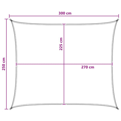 Zonneschaduwzeil Antraciet en Wit 2,5 x 3 m HDPE