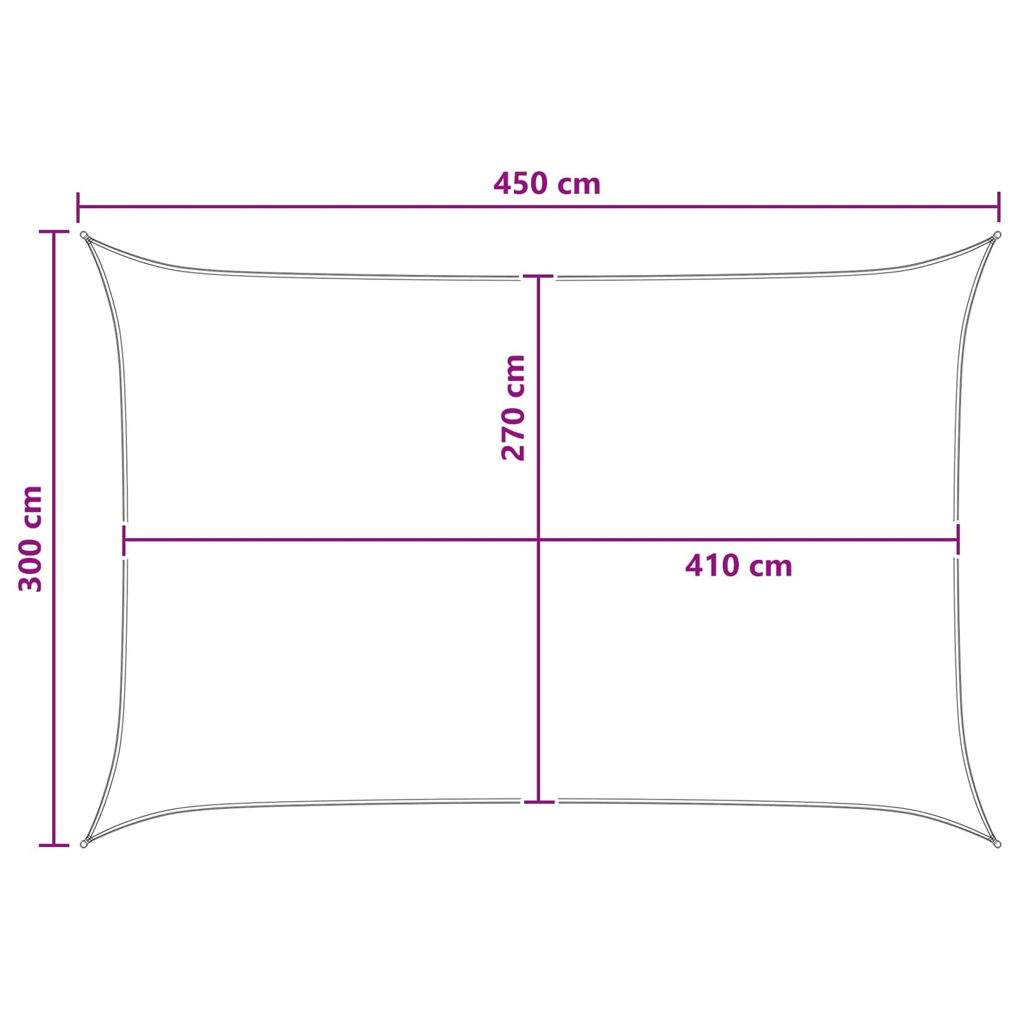 Zonneschaduwzeil Antraciet en Wit 3 x 4,5 m HDPE