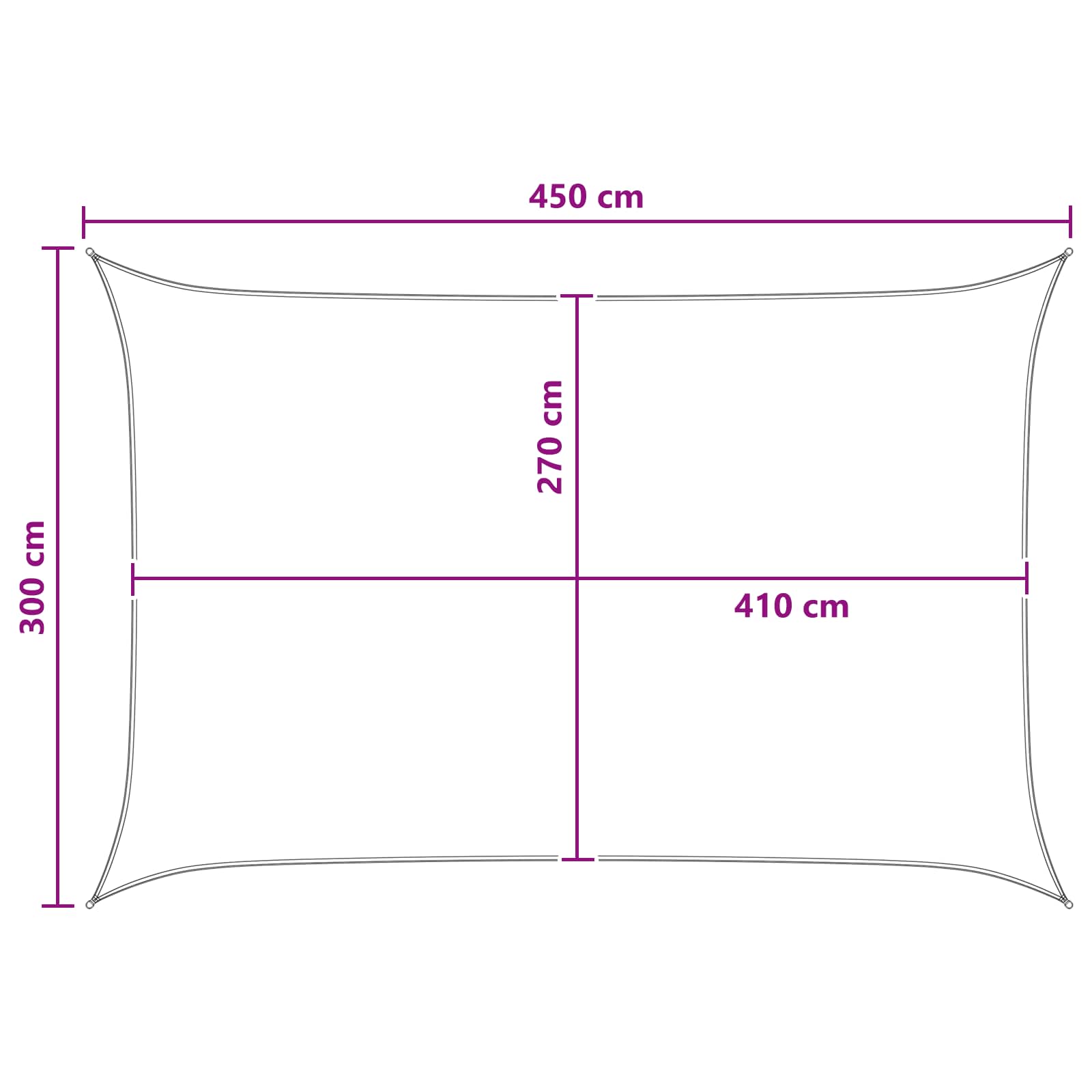 Zonneschaduwzeil Antraciet en Wit 3 x 4,5 m HDPE