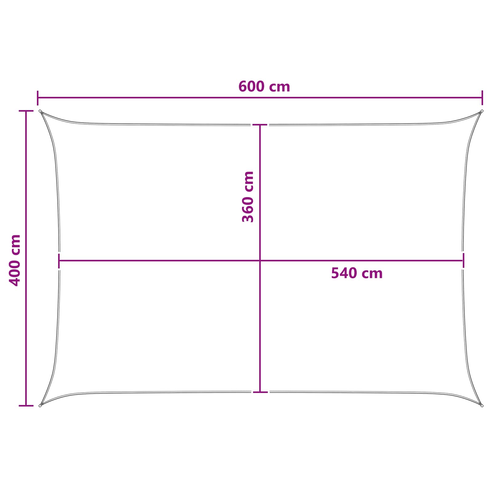Zonneschaduwzeil Antraciet en Wit 4 x 6 m HDPE