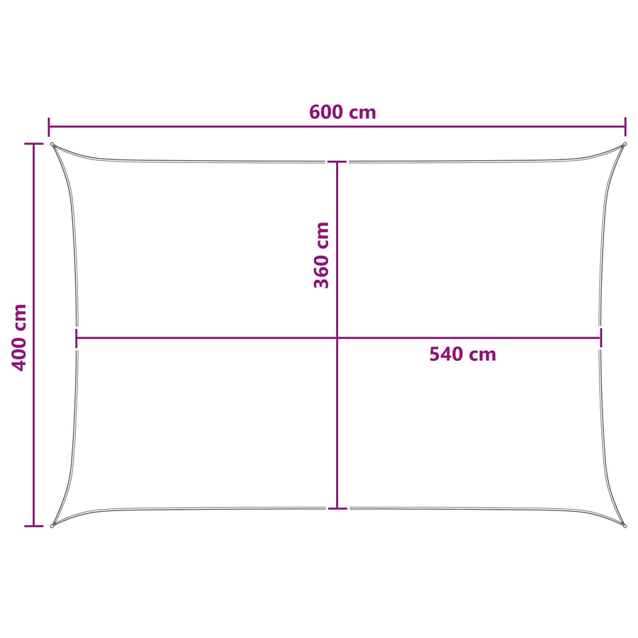 Zonneschaduwzeil Antraciet en Wit 4 x 6 m HDPE