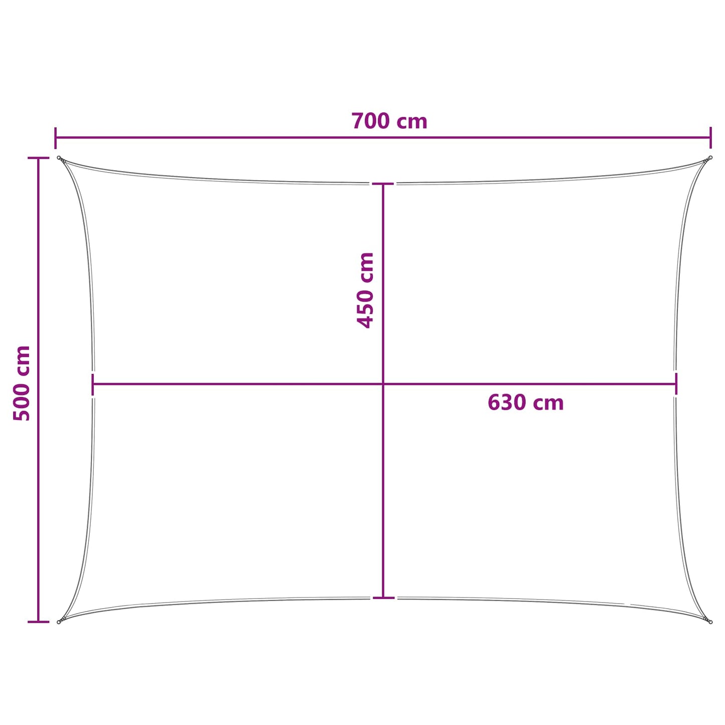 Zonneschaduwzeil Antraciet en Wit 5 x 7 m HDPE