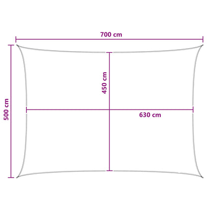 Zonneschaduwzeil Antraciet en Wit 5 x 7 m HDPE