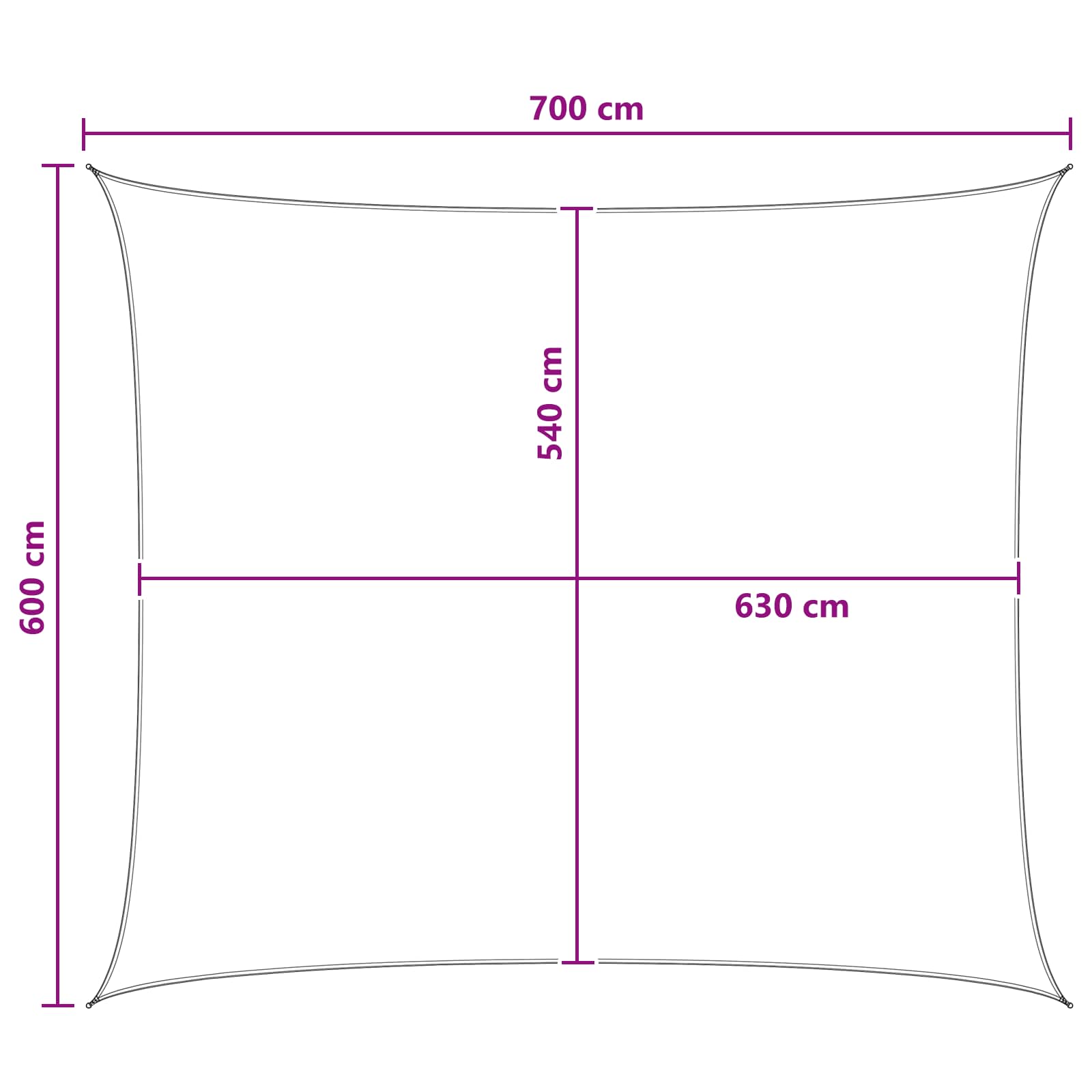 Zonneschaduwzeil Antraciet en Wit 6 x 7 m HDPE
