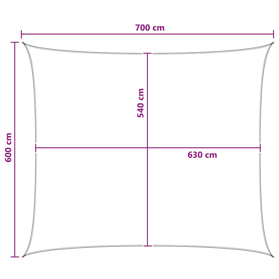 Zonneschaduwzeil Antraciet en Wit 6 x 7 m HDPE