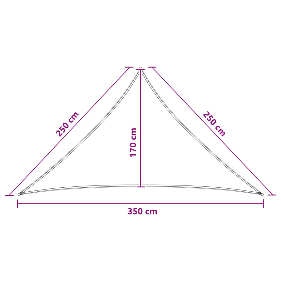 Zonneschaduwzeil 2,5 x 2,5 x 3,5 m HDPE