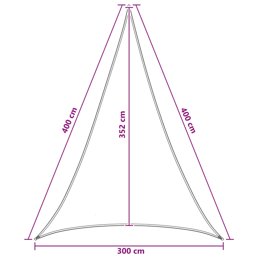 Zonneschaduwzeil 3 x 4 x 4 m HDPE