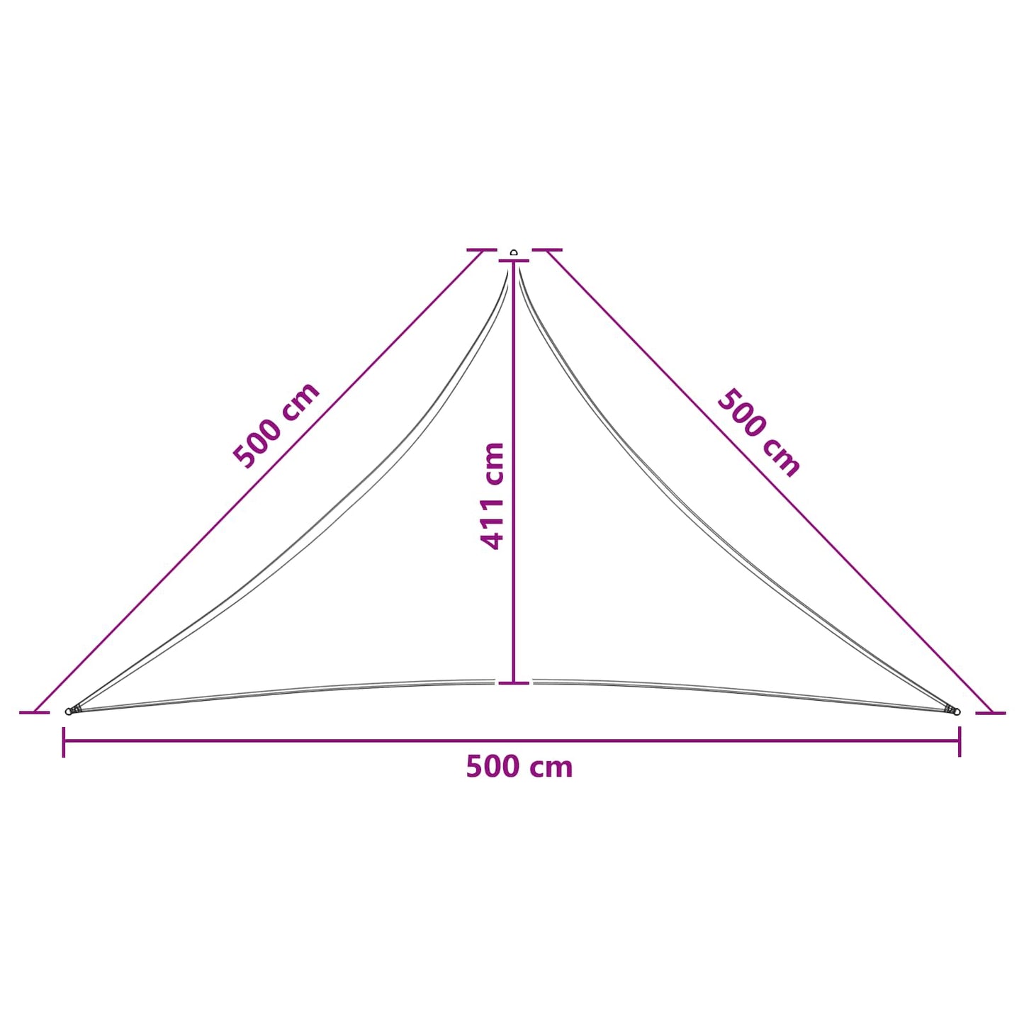 Zonneschaduwzeil 5 x 5 x 5 m HDPE
