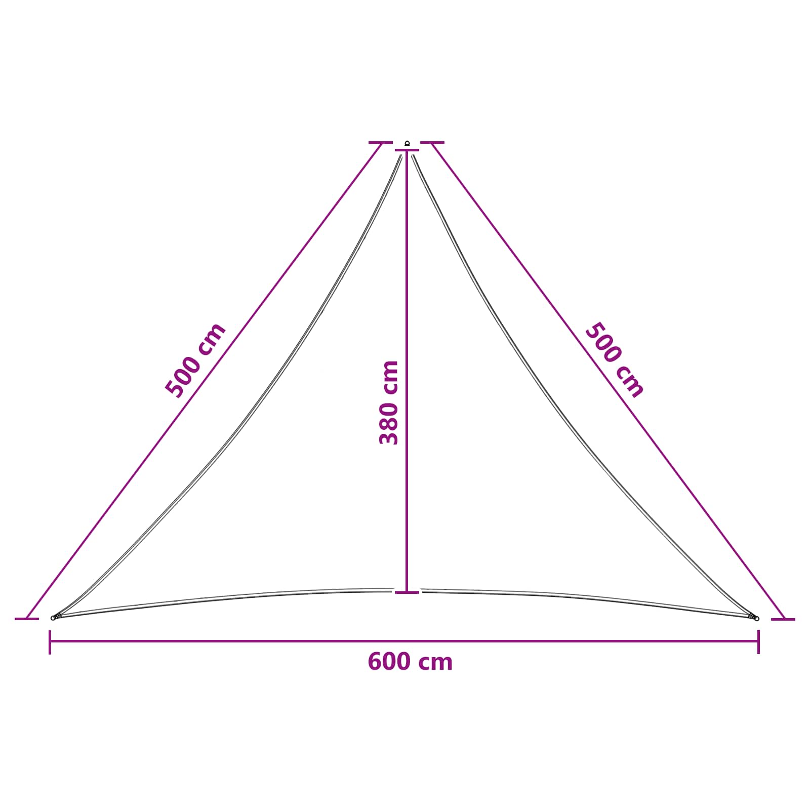 Zonneschaduwzeil 5 x 5 x 6 m HDPE