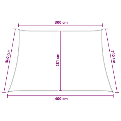 Zonneschaduwzeil Antraciet en Wit 3 / 4 x 3 m HDPE
