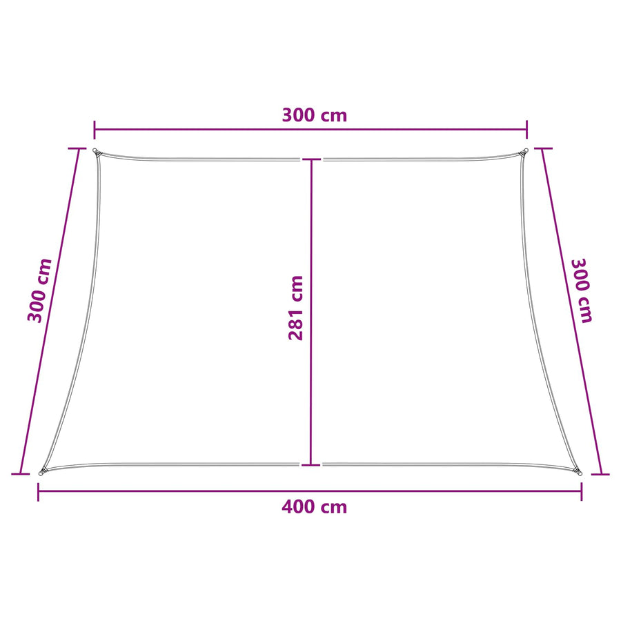 Zonneschaduwzeil Antraciet en Wit 3 / 4 x 3 m HDPE