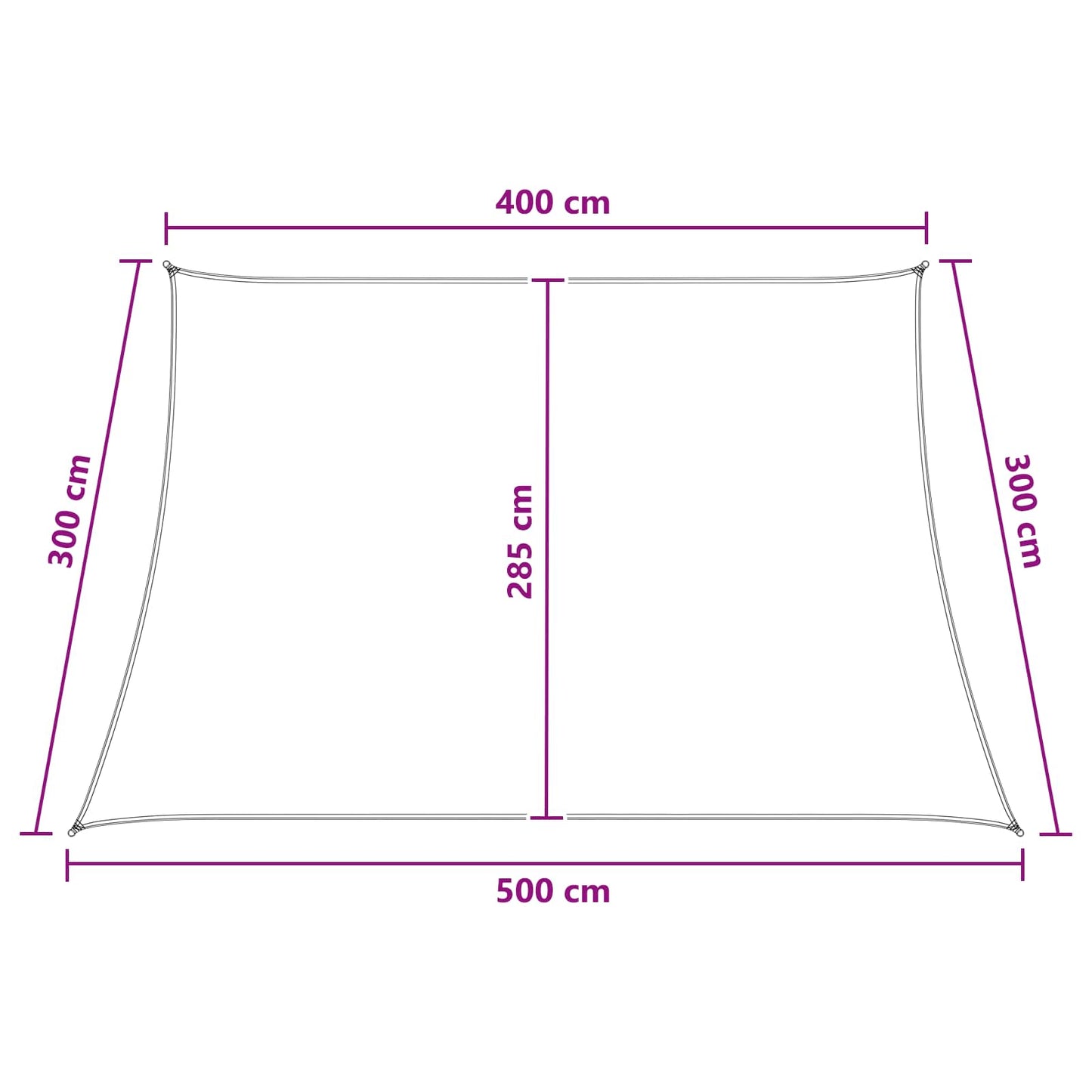 Zonneschaduwzeil Antraciet en Wit 4 / 5 x 3 m HDPE