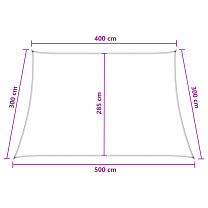 Zonneschaduwzeil Antraciet en Wit 4 / 5 x 3 m HDPE