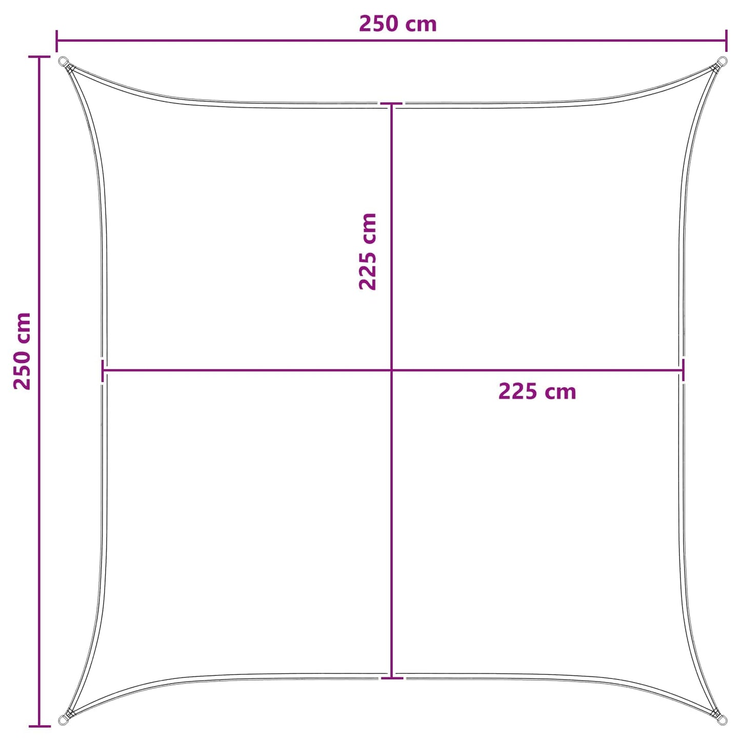 Zonneschaduwzeil Geel en Wit 2,5 x 2,5 m HDPE
