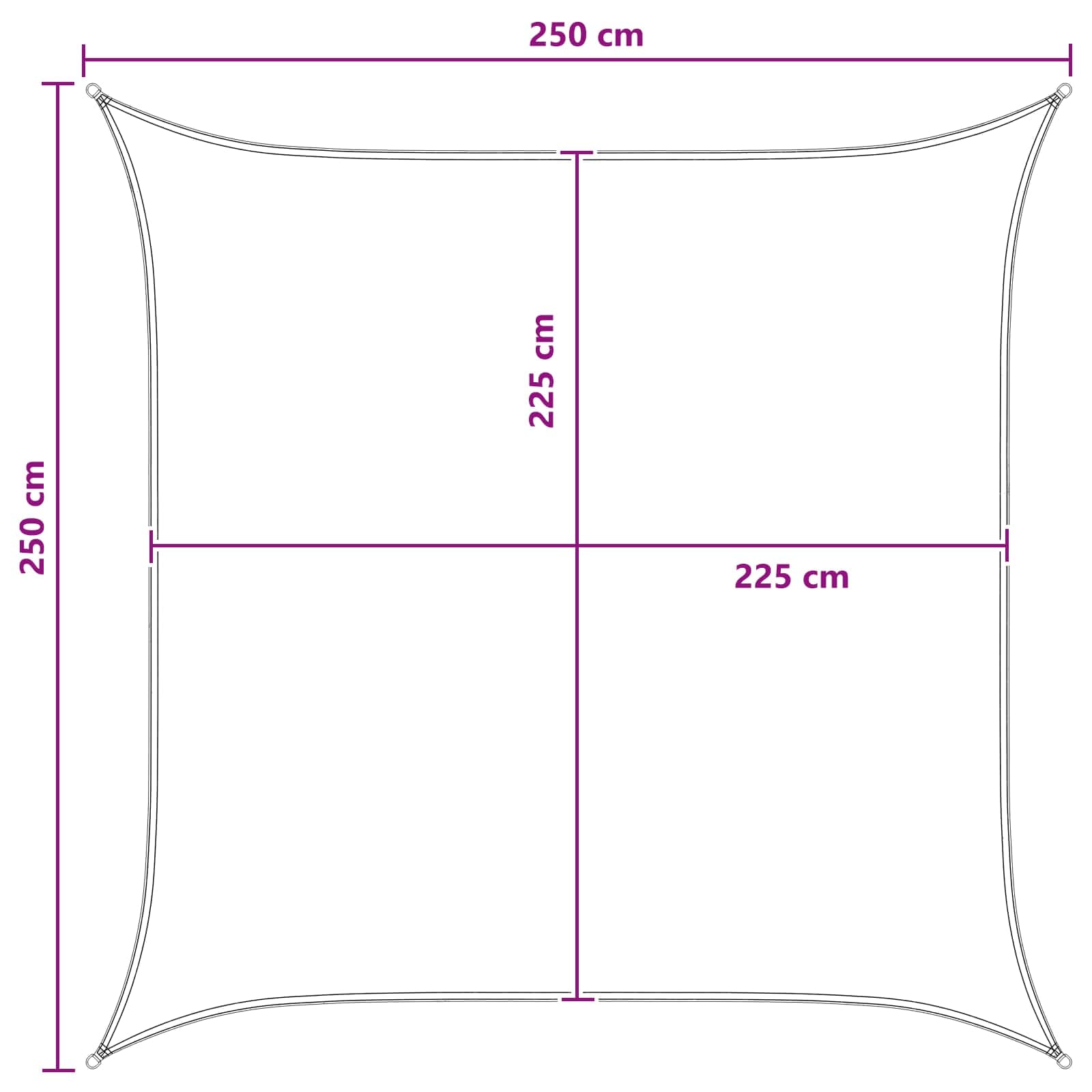 Zonneschaduwzeil Geel en Wit 2,5 x 2,5 m HDPE