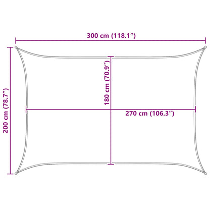Zonneschaduwzeil Geel en Wit 2 x 3 m HDPE