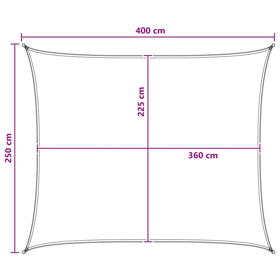 Zonneschaduwzeil Geel en Wit 2,5 x 4 m HDPE
