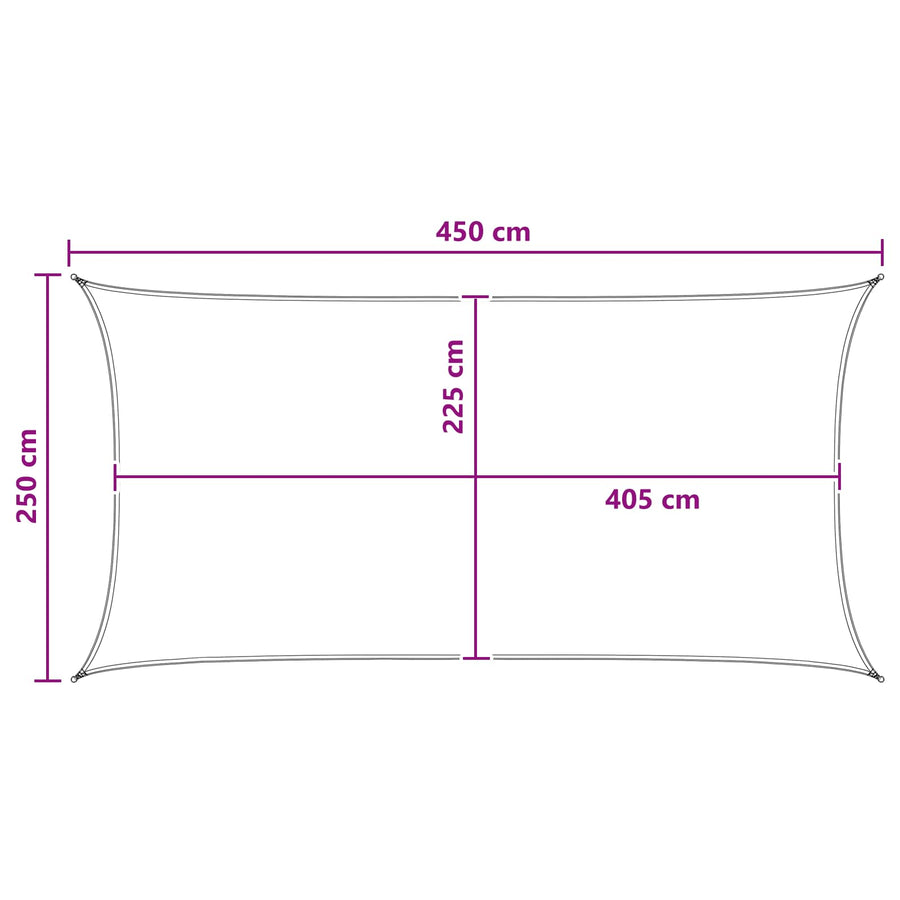 Zonneschaduwzeil Geel en Wit 2,5 x 4,5 m HDPE