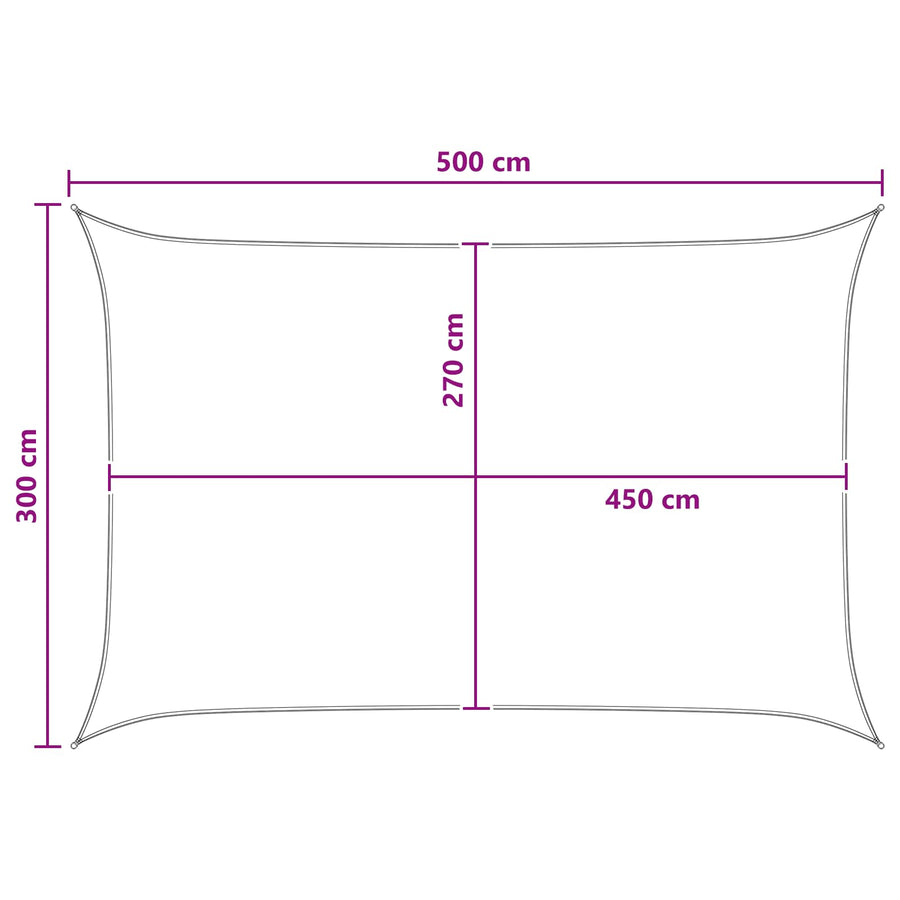 Zonneschaduwzeil Geel en Wit 3 x 5 m HDPE