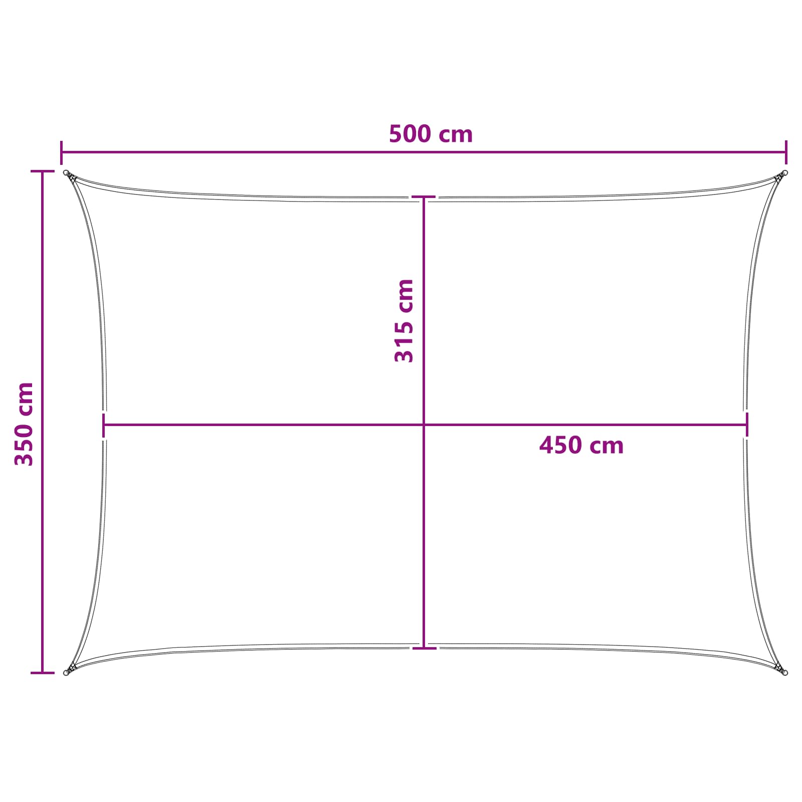 Zonneschaduwzeil Geel en Wit 3,5 x 5 m HDPE