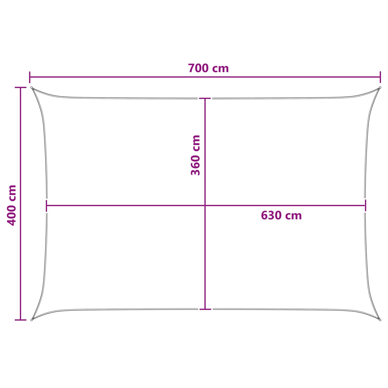 Zonneschaduwzeil Geel en Wit 4 x 7 m HDPE