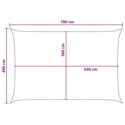 Zonneschaduwzeil Geel en Wit 4 x 7 m HDPE