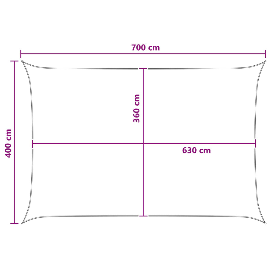 Zonneschaduwzeil Geel en Wit 4 x 7 m HDPE