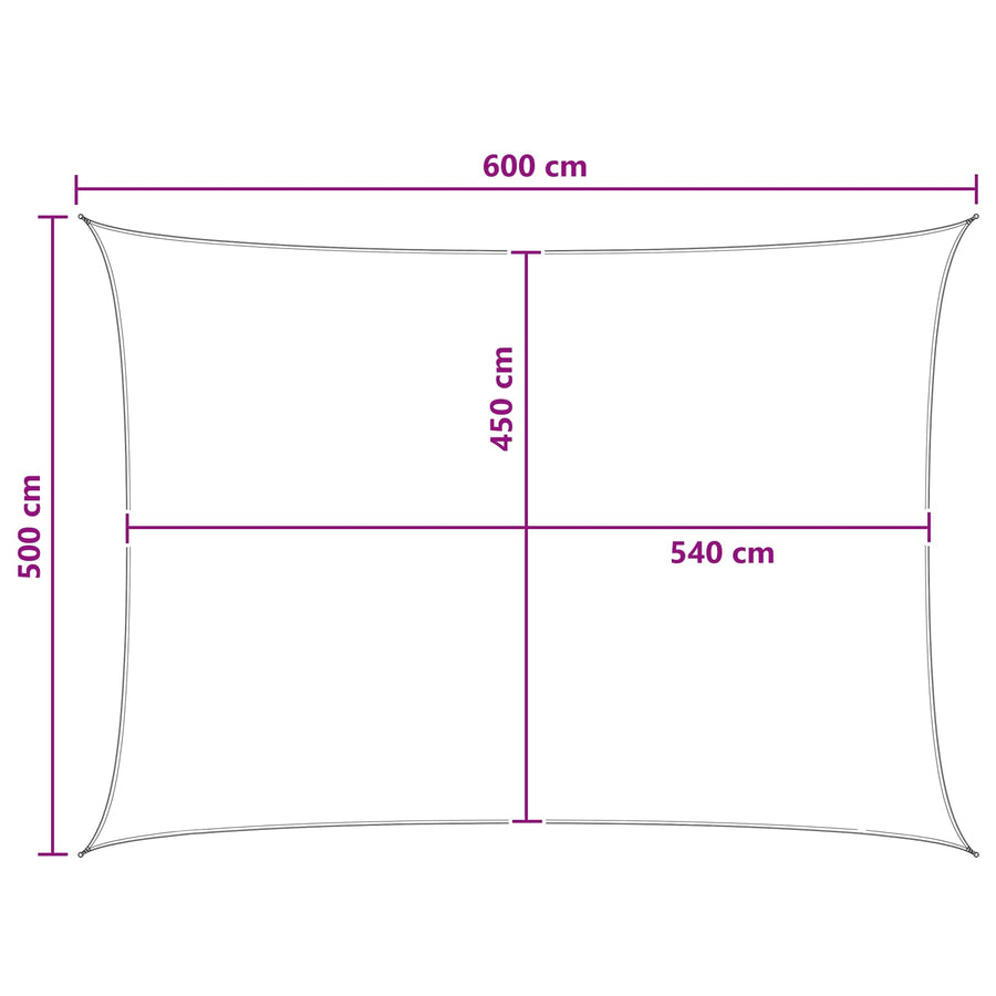 Zonneschaduwzeil Geel en Wit 5 x 6 m HDPE