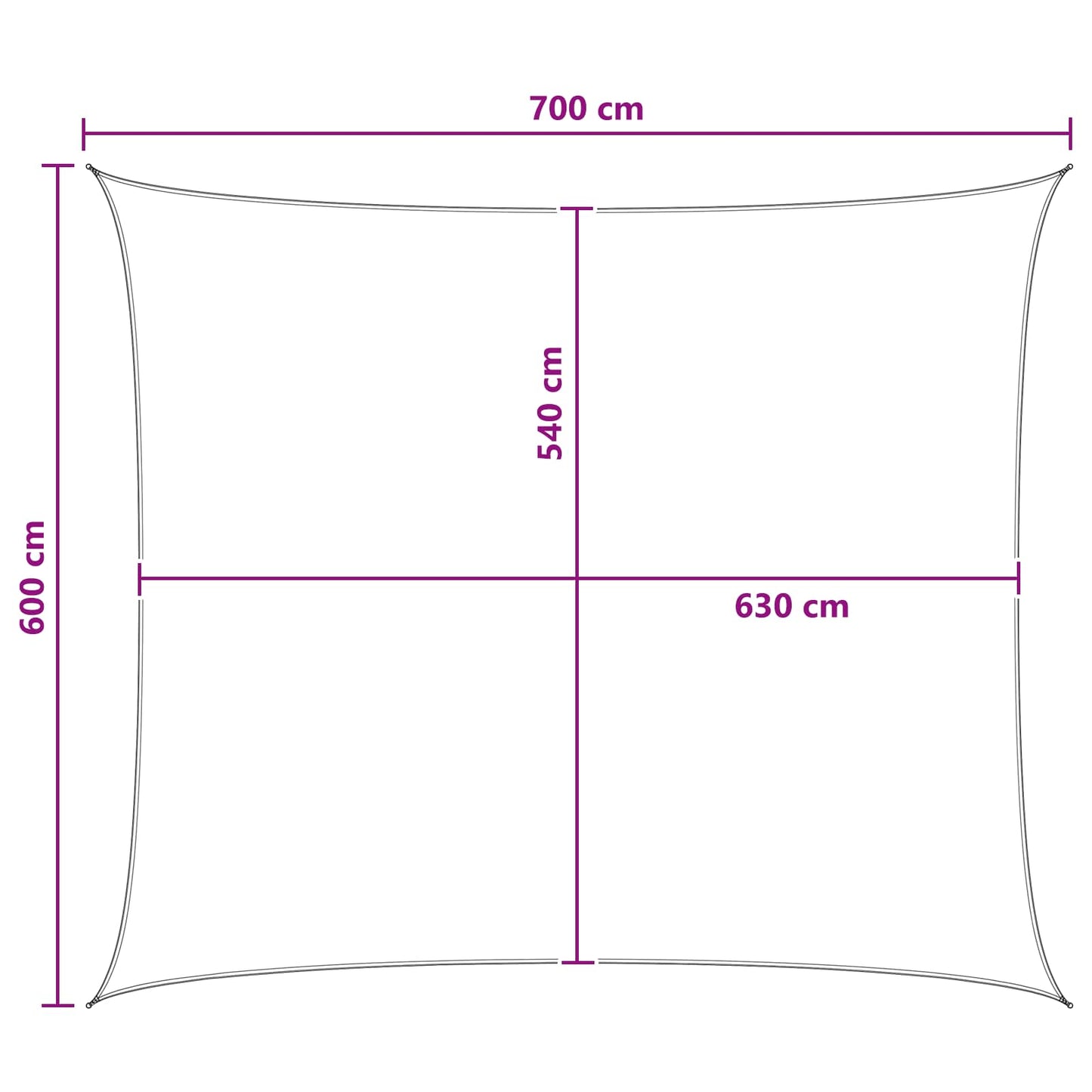 Zonneschaduwzeil Geel en Wit 6 x 7 m HDPE