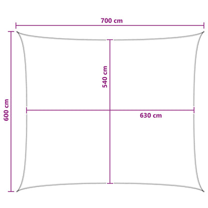 Zonneschaduwzeil Geel en Wit 6 x 7 m HDPE