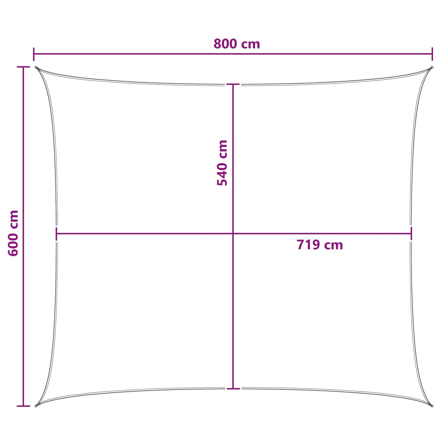 Zonneschaduwzeil Geel en Wit 6 x 8 m HDPE