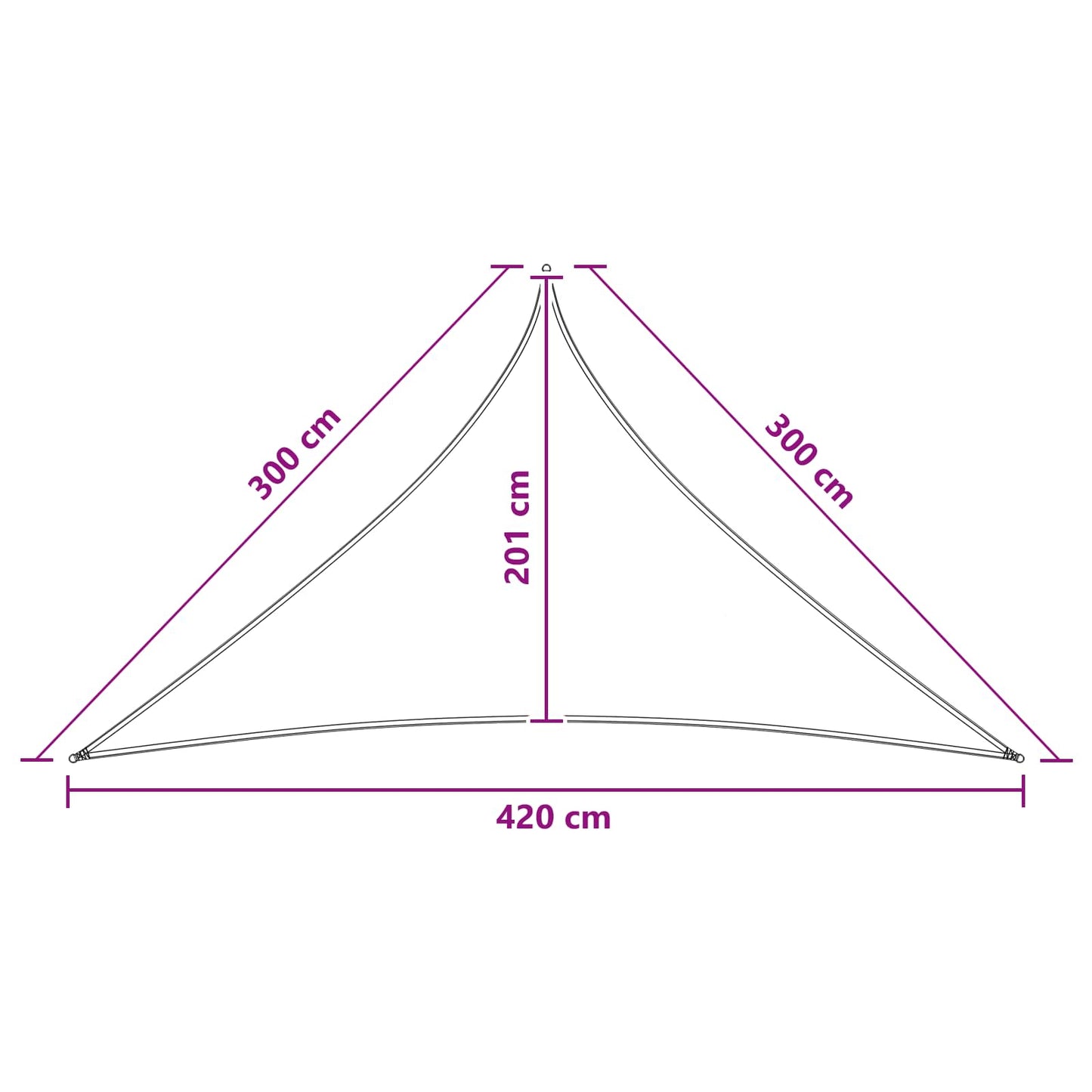 Zonneschaduwzeil 3 x 3 x 4,2 m HDPE