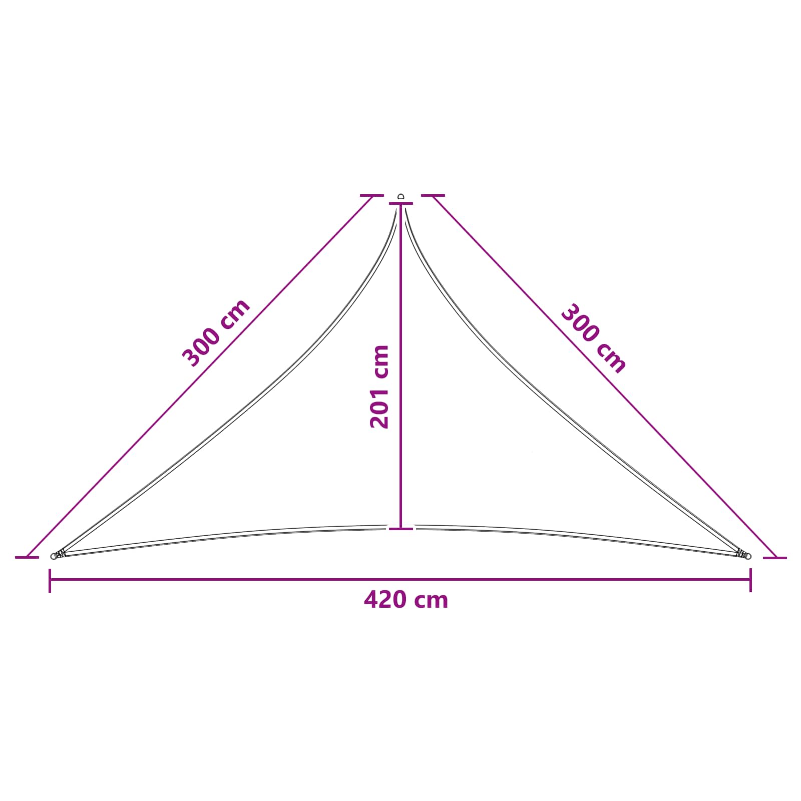 Zonneschaduwzeil 3 x 3 x 4,2 m HDPE