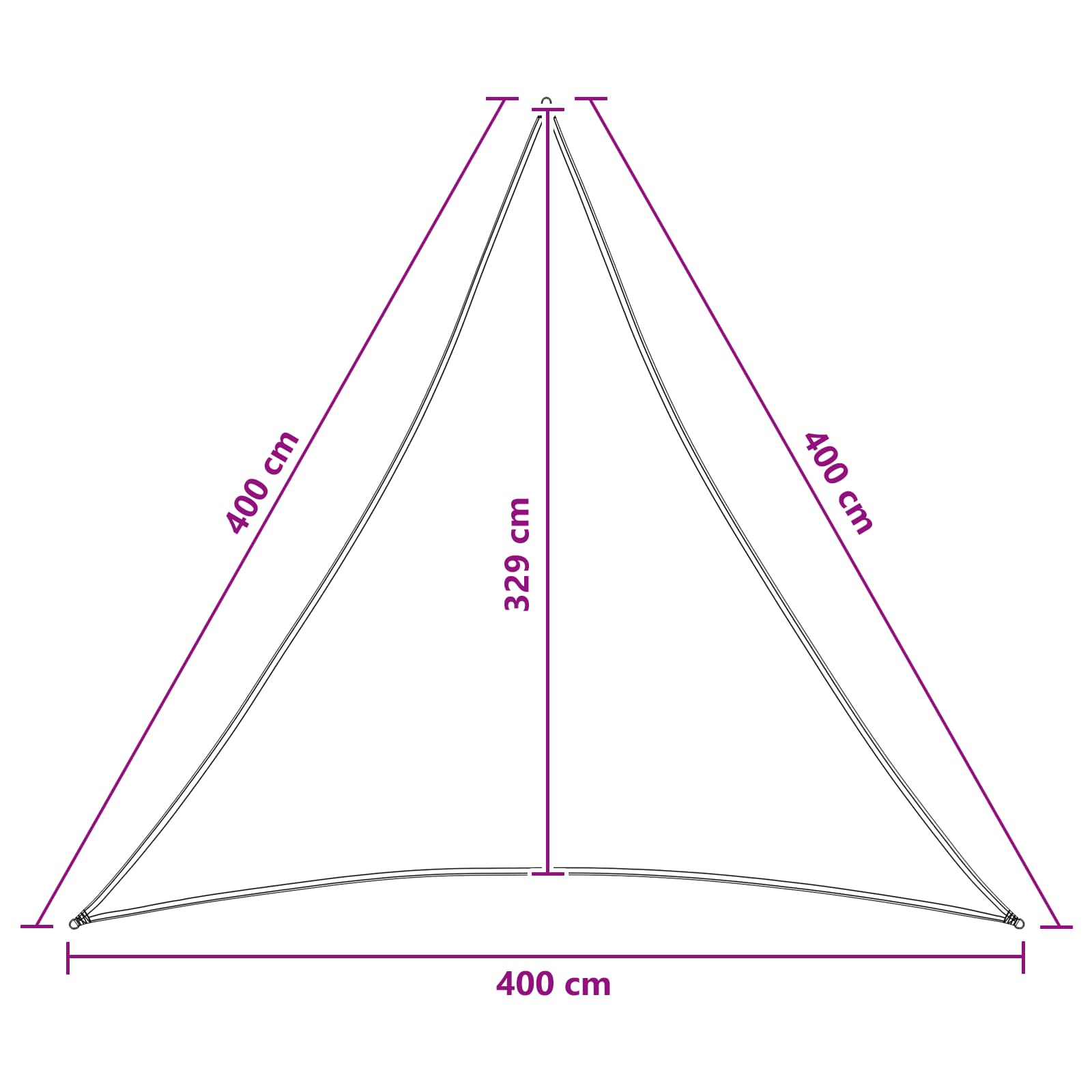 Zonneschaduwzeil 4 x 4 x 4 m HDPE