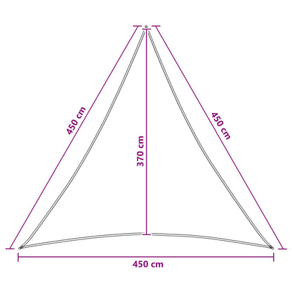 Zonneschaduwzeil 4,5 x 4,5 x 4,5 m HDPE