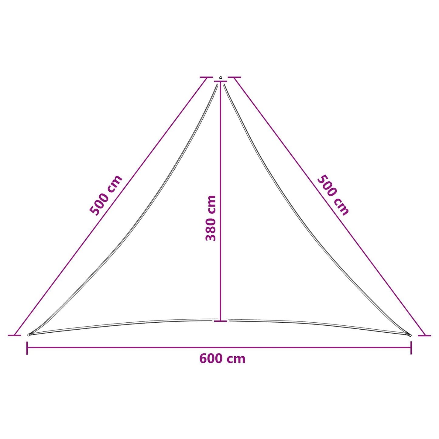 Zonneschaduwzeil 5 x 5 x 6 m HDPE