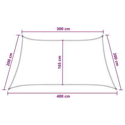 Zonneschaduwzeil Geel en Wit 3 / 4 x 2 m HDPE