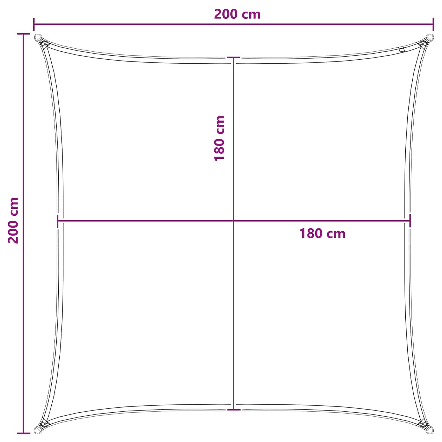 Zonneschaduwzeil Blauw en Wit 2 x 2 m HDPE