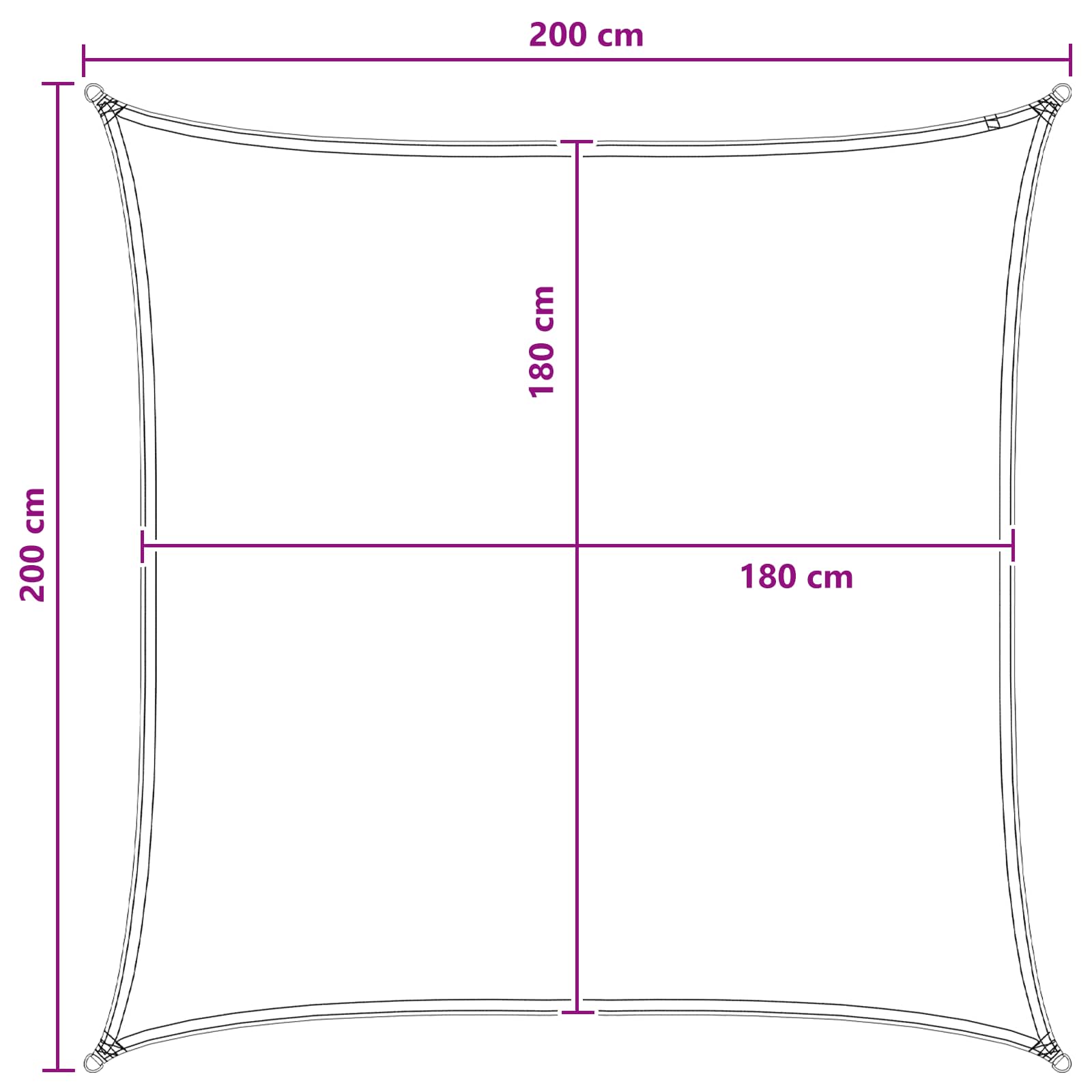 Zonneschaduwzeil Blauw en Wit 2 x 2 m HDPE