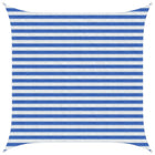 Zonneschermzeil 2,5 x 2,5 m blauw wit HDPE