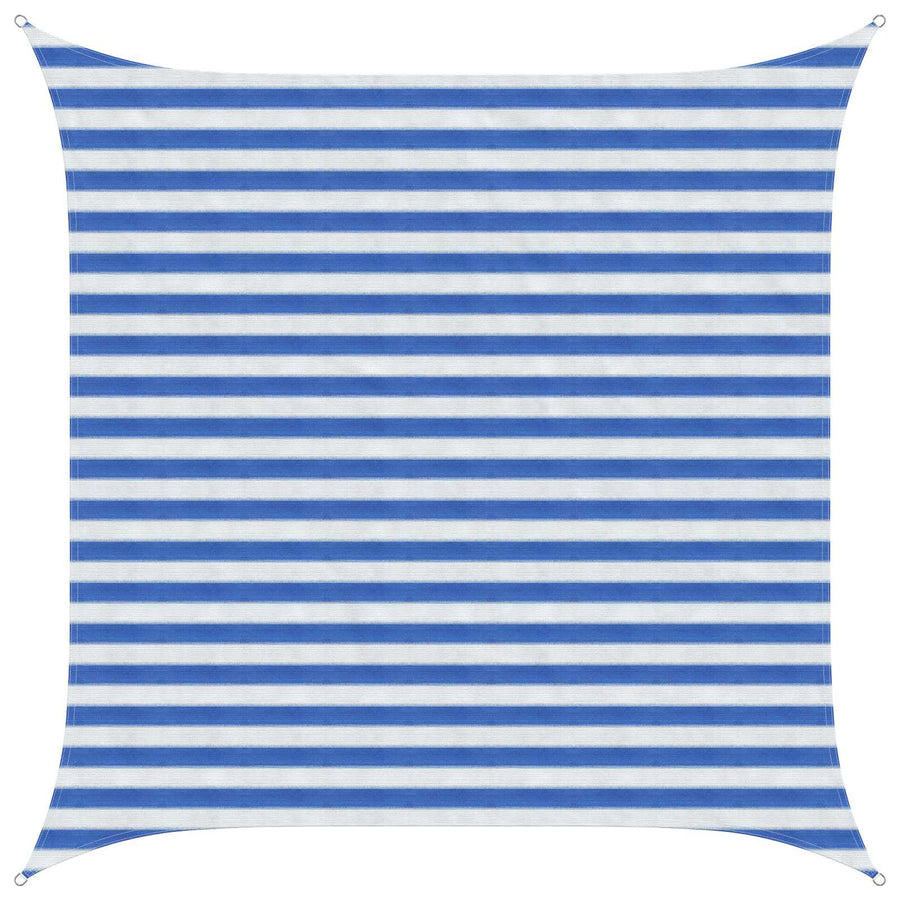 Zonneschaduwzeil Blauw en Wit 2,5 x 2,5 m HDPE