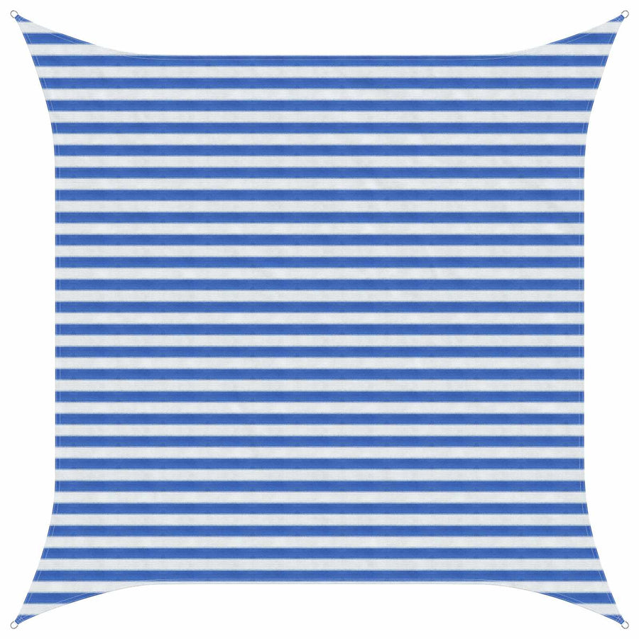 Zonneschaduwzeil Blauw en Wit 3,6 x 3,6 m HDPE
