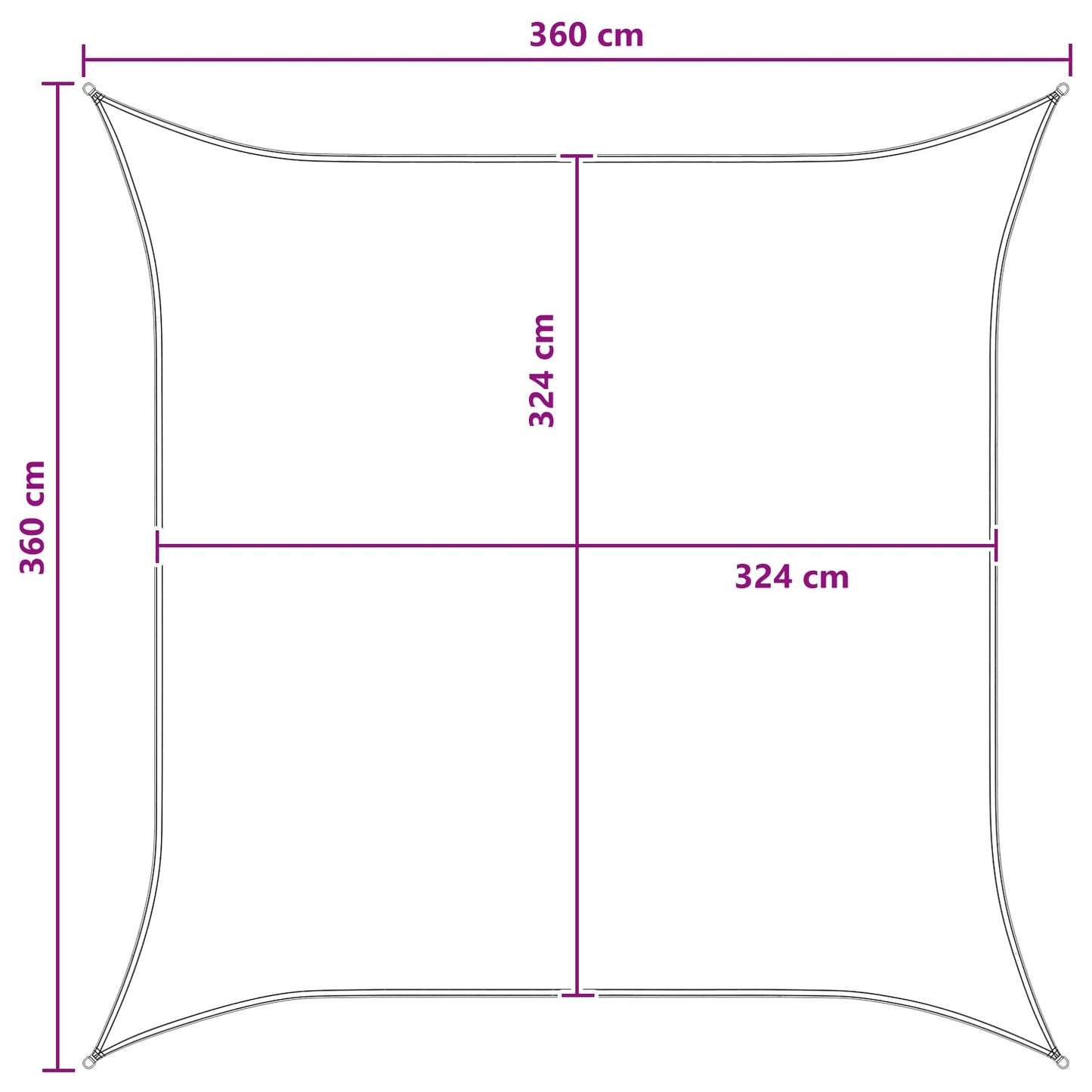 Zonneschaduwzeil Blauw en Wit 3,6 x 3,6 m HDPE